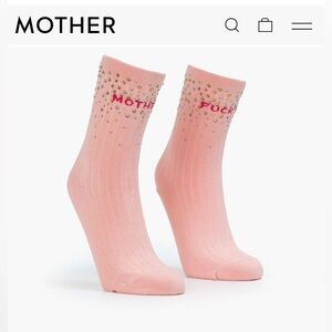 MOTHER Pink Embellished Socks
